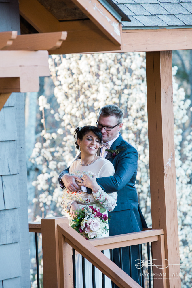 on the porch spring blossoms